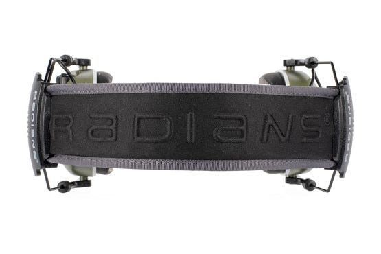 Radians R-3400 green/black hearing protection features a comfortable and durable over-head band for secure wear